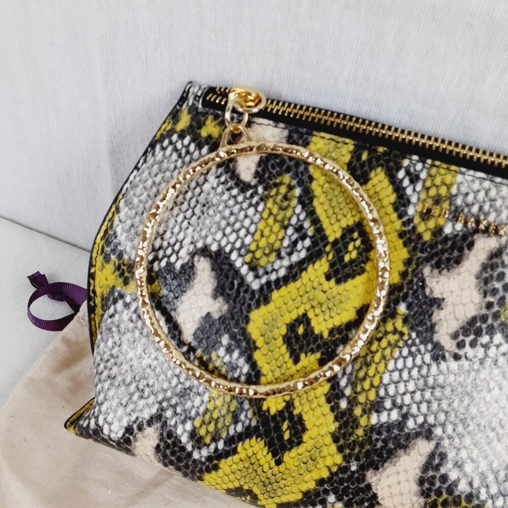 Ted Baker Large Clutch Wristlet Python Snake Leat… - image 2